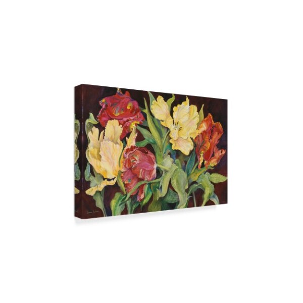 Joanne Porter 'Red And Yellow Parrot Tulips' Canvas Art,12x19